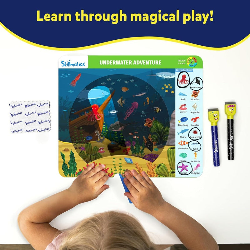 Skillmatics Search & Find Flashlight Magic | Reusable Activity Mats (ages 3-6)