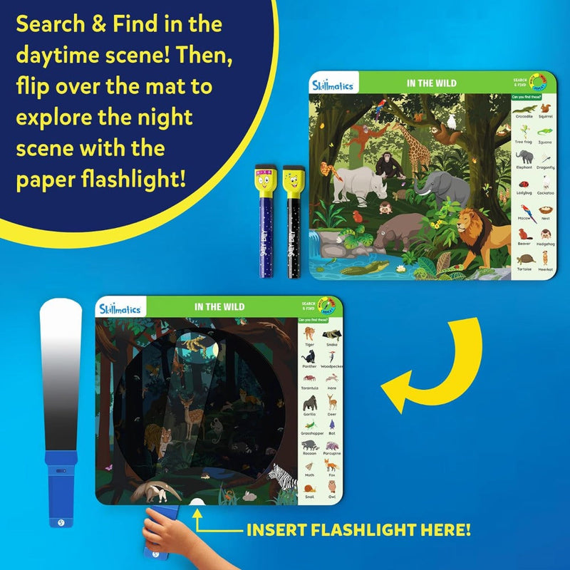 Skillmatics Search & Find Flashlight Magic | Reusable Activity Mats (ages 3-6)