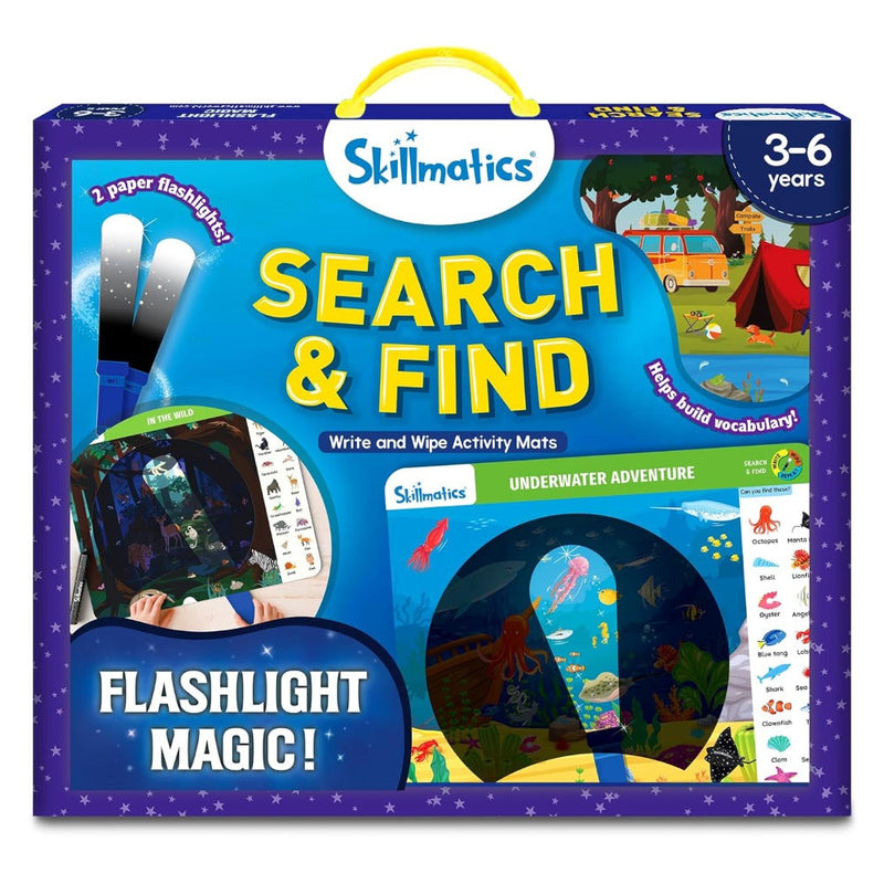 Skillmatics Search & Find Flashlight Magic | Reusable Activity Mats (ages 3-6)