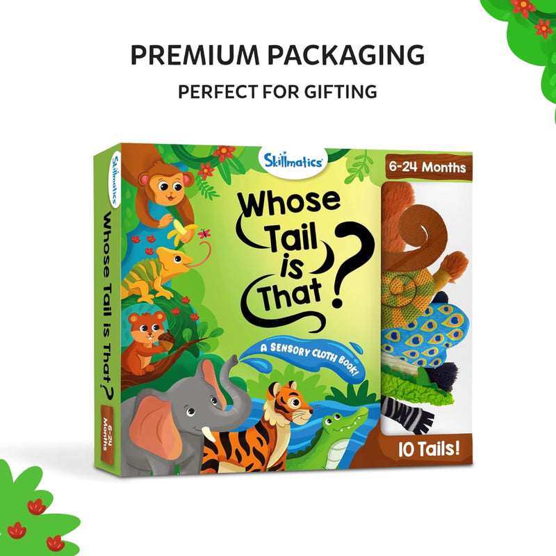 Skillmatics Sensory Cloth Book – Who Tail Is That 10 Animal Tails-Kids Games-Skillmatics-Toycra