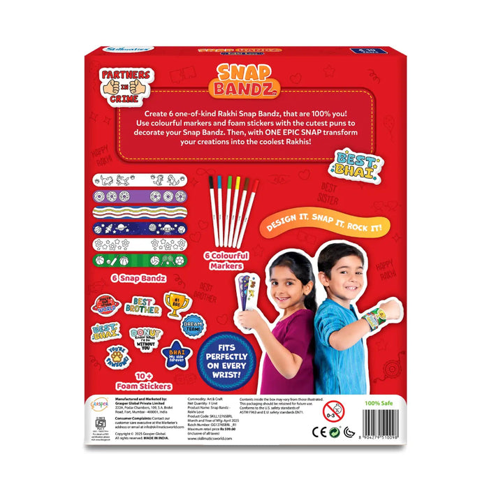 Skillmatics Snap Bandz - Rakhi Love Art & Craft Activity Kit-Arts & Crafts-Skillmatics-Toycra