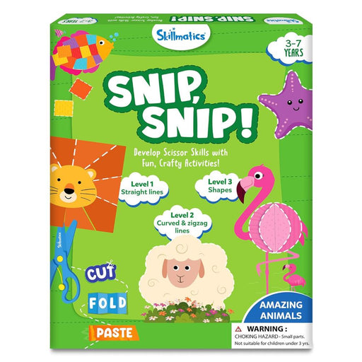 Skillmatics Snip Snip - Amazing Animals | Art & Craft Activity Kit-Arts & Crafts-Skillmatics-Toycra