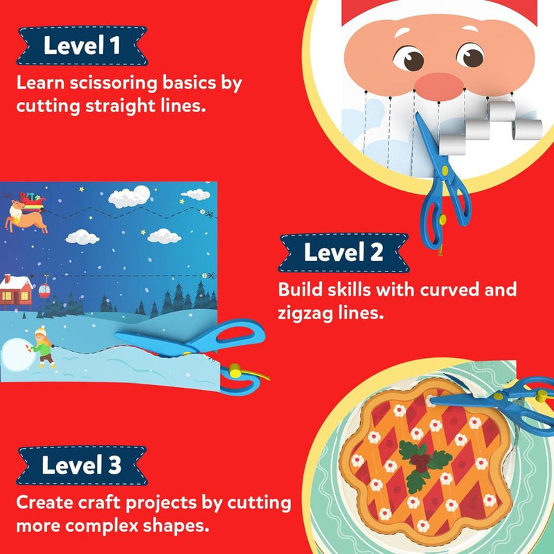 Skillmatics Snip Snip: Holiday Magic | Art & Craft Activity Kit (ages 3-7)