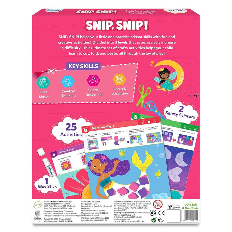 Skillmatics Snip, Snip Unicorn & Princesses Art & Craft Activity Kit