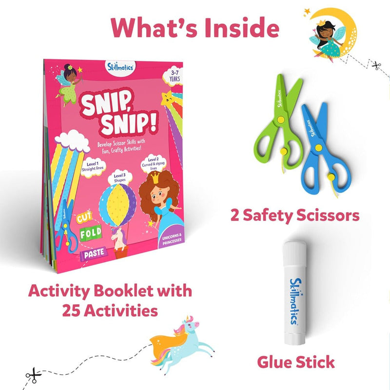 Skillmatics Snip, Snip Unicorn & Princesses Art & Craft Activity Kit
