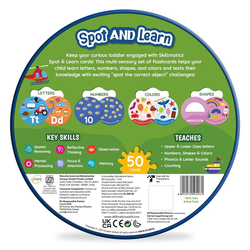 Skillmatics Spot And Learn - Flash Cards For Toddlers