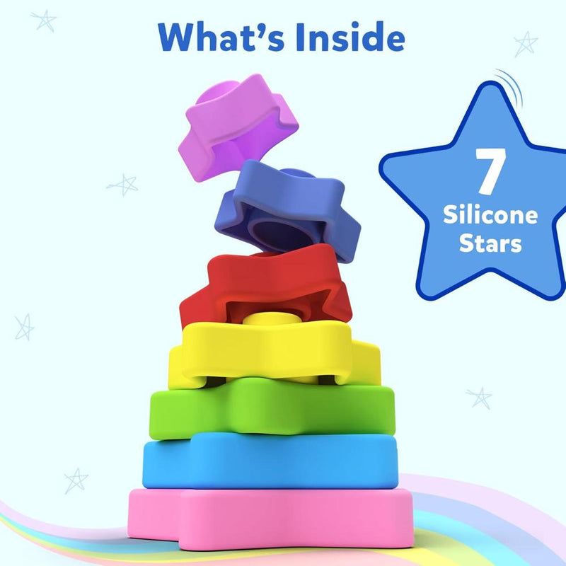 Skillmatics Starry Stacker | Silicone Stacking Toy (Ages 6 months - 3 years)