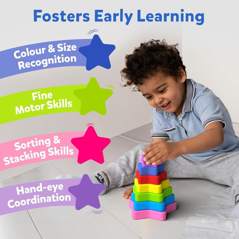 Skillmatics Starry Stacker | Silicone Stacking Toy (Ages 6 months - 3 years)