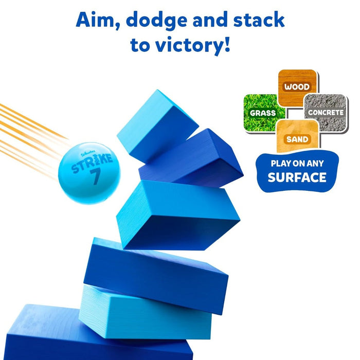 Skillmatics Strike 7 Block Game | Strategic Game of Knocking Down & Building Up-Family Games-Skillmatics-Toycra