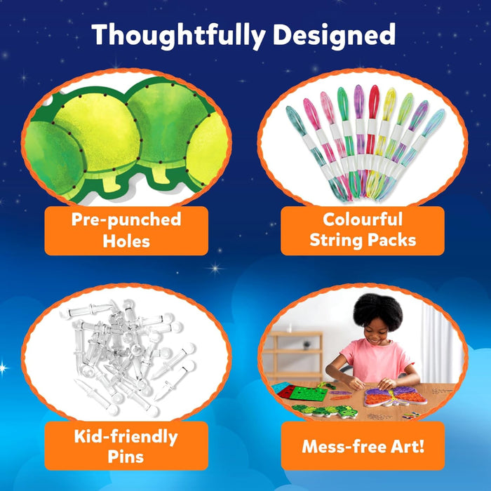 Skillmatics Super Strings: Bugs & Butterflies | Mess-Free String Art (ages 6-12)-Arts & Crafts-Skillmatics-Toycra