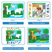 Skillmatics Tangram Twist - Amazing Animals No Mess Sticker Art
