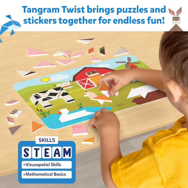 Skillmatics Tangram Twist - Amazing Animals No Mess Sticker Art