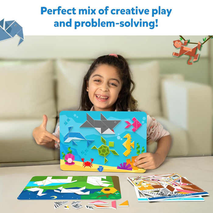 Skillmatics Tangram Twist - Amazing Animals No Mess Sticker Art-Learning & Education-Skillmatics-Toycra