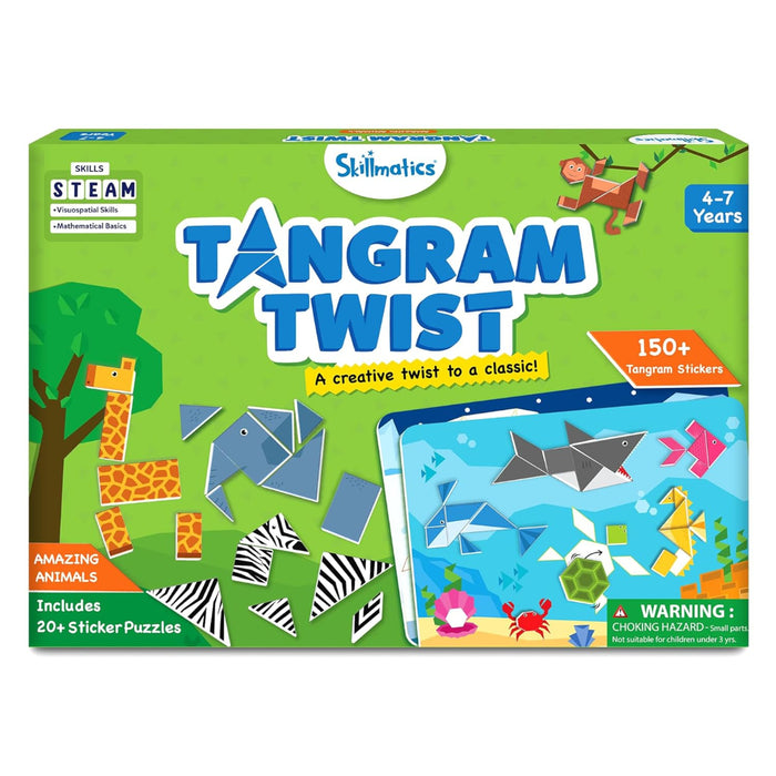 Skillmatics Tangram Twist - Amazing Animals No Mess Sticker Art-Learning & Education-Skillmatics-Toycra