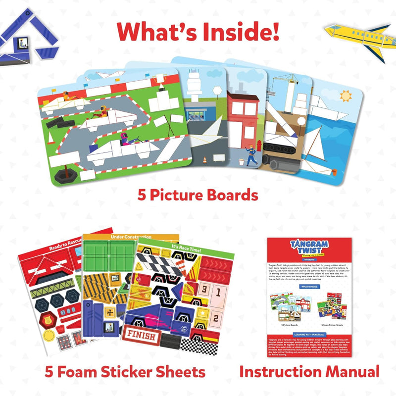 Skillmatics Tangram Twist - Off We Go! No Mess Sticker Art