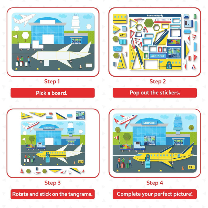 Skillmatics Tangram Twist - Off We Go! No Mess Sticker Art-Arts & Crafts-Skillmatics-Toycra