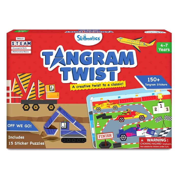 Skillmatics Tangram Twist - Off We Go! No Mess Sticker Art-Arts & Crafts-Skillmatics-Toycra