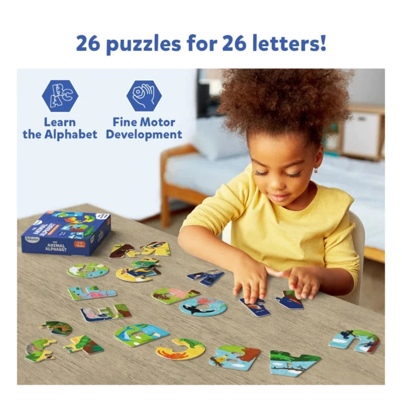 Skillmatics The Animal Alphabet | Fun & Educational 52 Piece Jigsaw Puzzle