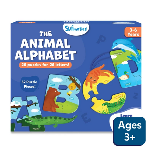 Skillmatics The Animal Alphabet | Fun & Educational 52 Piece Jigsaw Puzzle-Kids Games-Skillmatics-Toycra