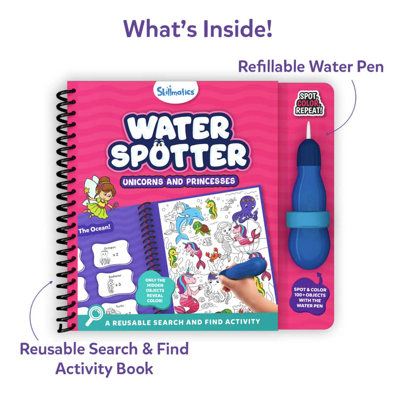 Skillmatics Water Spotter : Unicorn And Reusable Search & Find Book