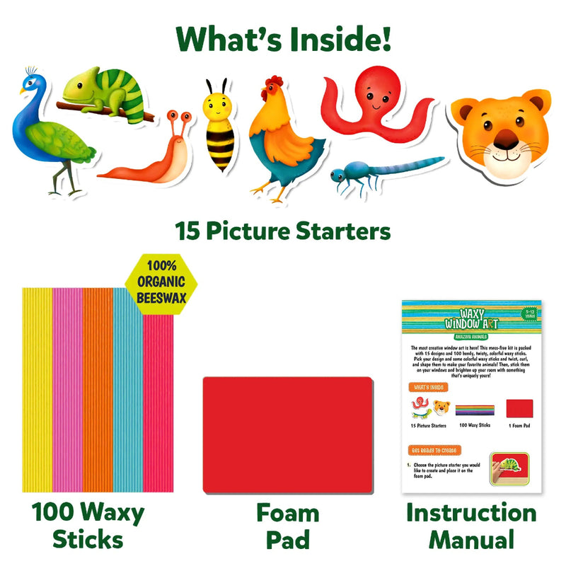 Skillmatics Waxy Window Art - Mess Free Art For Kids