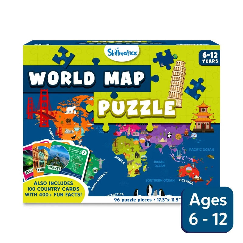 Skillmatics World Map Puzzle | Floor Puzzle & Game-Kids Games-Skillmatics-Toycra