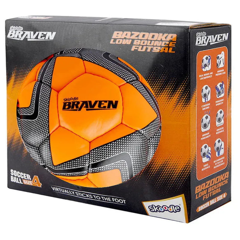 Skoodle Braven Bazooka Low Bounce Futsal Football Size 4 - Orange