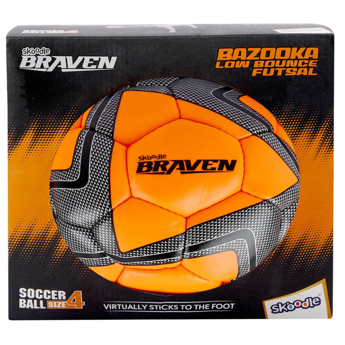 Skoodle Braven Bazooka Low Bounce Futsal Football Size 4 - Orange-Outdoor Toys-Skoodle-Toycra