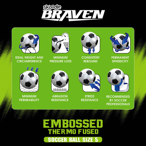 Skoodle Braven Embossed Thermo Fused Football Size 5-Outdoor Toys-Skoodle-Toycra