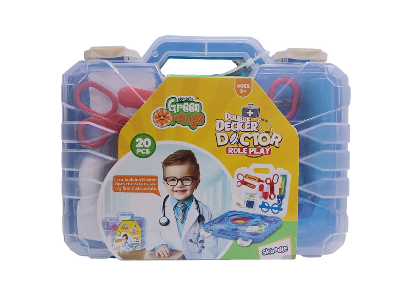 Skoodle Green Orange Double Decker Role Play Set
