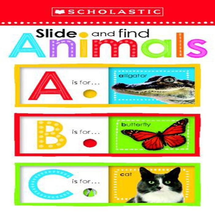 Slide And Find Animals ABC-Board Book-Priddy Books-Toycra