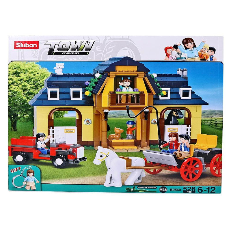 Sluban M38-B0560 Town Horse Farm Blocks Toy Set - 526 Pieces