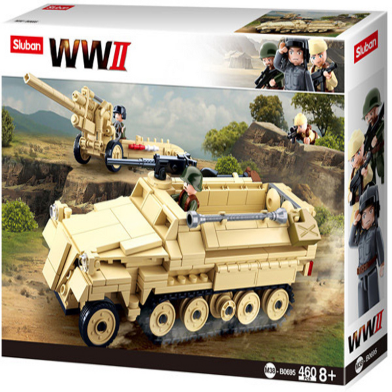 Sluban M38-B0695 WWII WW2 Half Track Armoured Vehicle - 460 Pcs