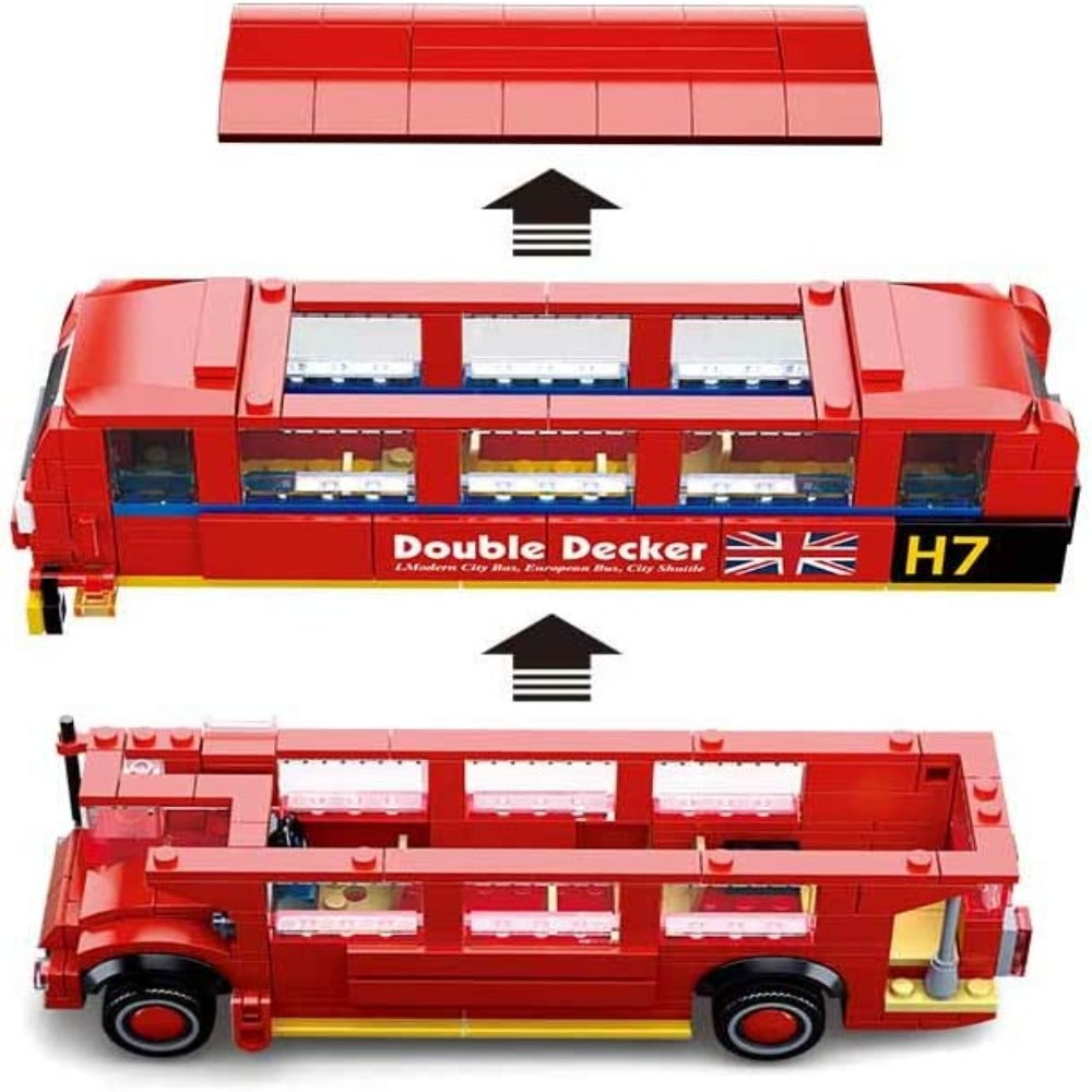 Sluban M38-B0708 Model Bricks Red London Double Decker Bus - 394 — Toycra