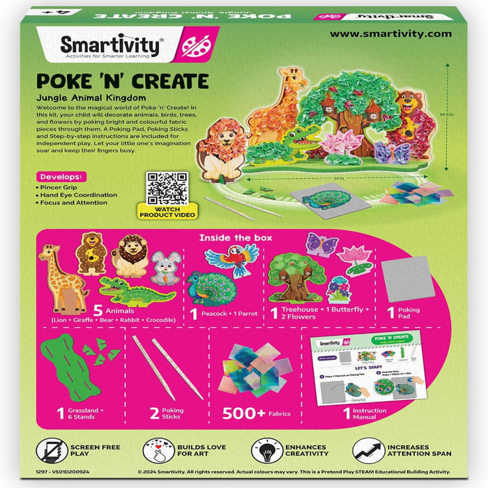 Smartivity Poke 'N' Create Jungle Animal Kingdom-Arts & Crafts-Smartivity-Toycra