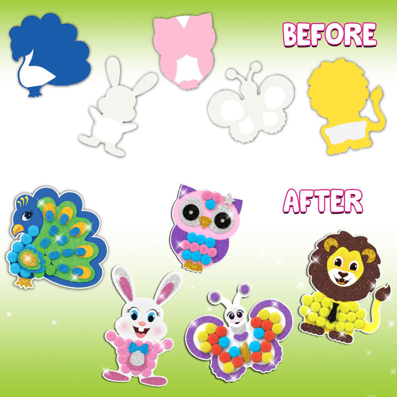 Smartivity Pom Pom Magnet Craft Kit -Adorable Animals