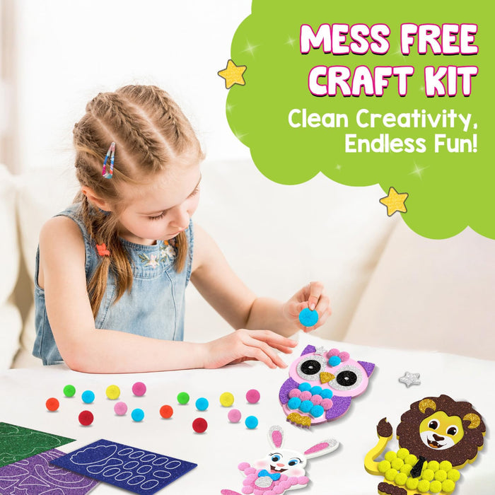 Smartivity Pom Pom Magnet Craft Kit -Adorable Animals-Arts & Crafts-Smartivity-Toycra