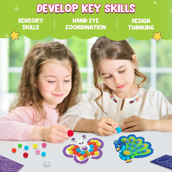 Smartivity Pom Pom Magnet Craft Kit -Adorable Animals-Arts & Crafts-Smartivity-Toycra