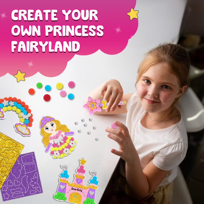 Smartivity Pom Pom Magnet Craft Kit -Princess and Unicorn-Arts & Crafts-Smartivity-Toycra