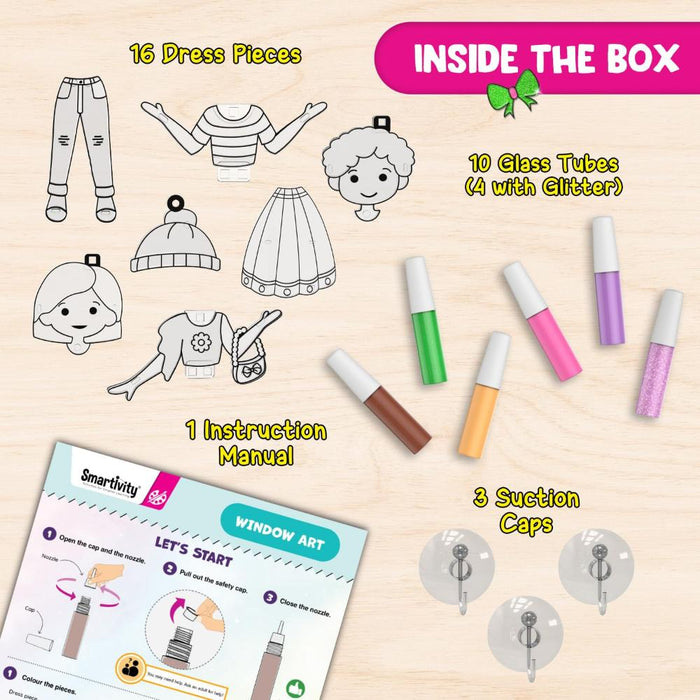 Smartivity Window Art Dress Up Fashion Kit-Arts & Crafts-Smartivity-Toycra