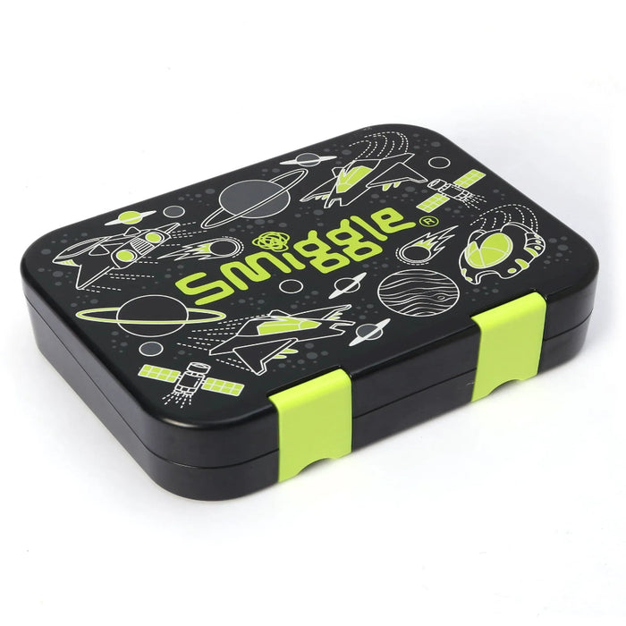 Smiggle Bento Small Happy Fly Hi Lunch Box - Black-LunchBox & Water Bottles-Smiggles-Toycra