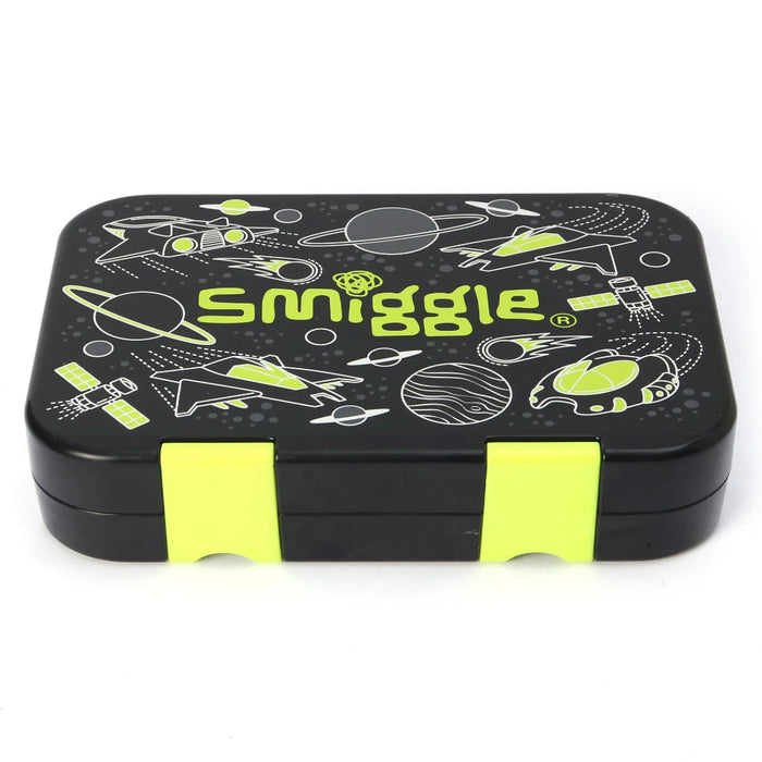 Smiggle Bento Small Happy Fly Hi Lunch Box - Black-LunchBox & Water Bottles-Smiggles-Toycra
