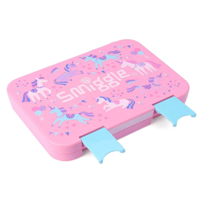 Smiggle Glide Happy Medium Bento Lunchbox Pink