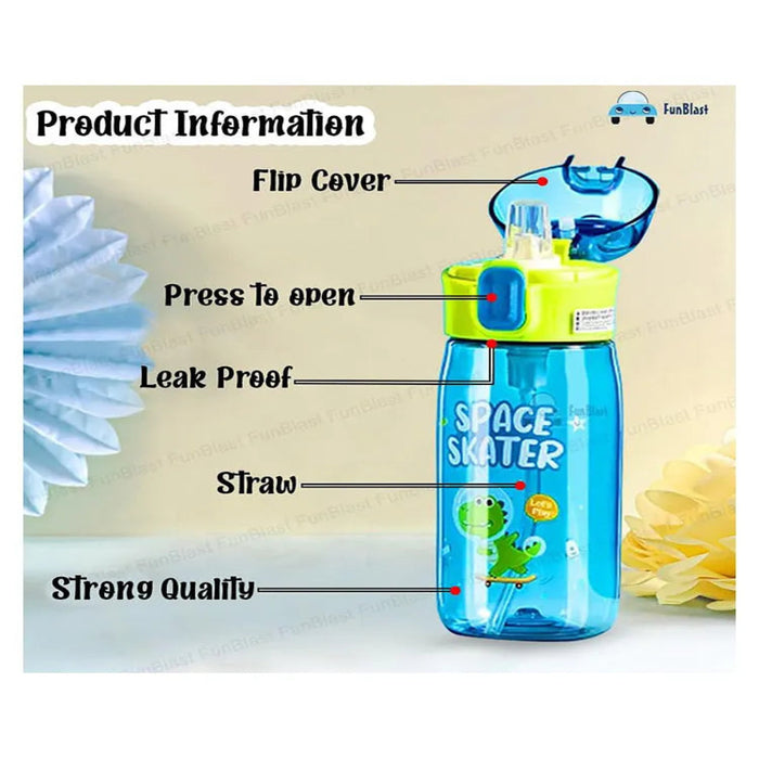 Space Skater Water Bottle with Sipper Blue 630 ml-LunchBox & Water Bottles-Bright International-Toycra