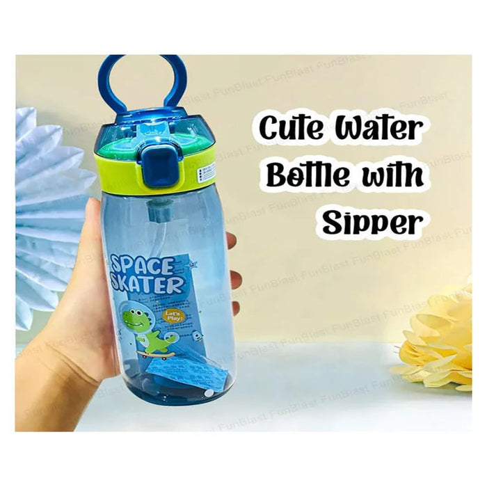 Space Skater Water Bottle with Sipper Blue 630 ml-LunchBox & Water Bottles-Bright International-Toycra