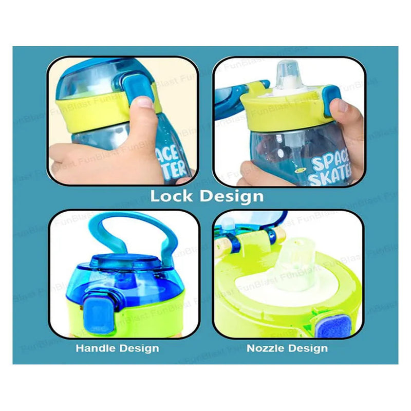 Space Skater Water Bottle with Sipper Blue 630 ml