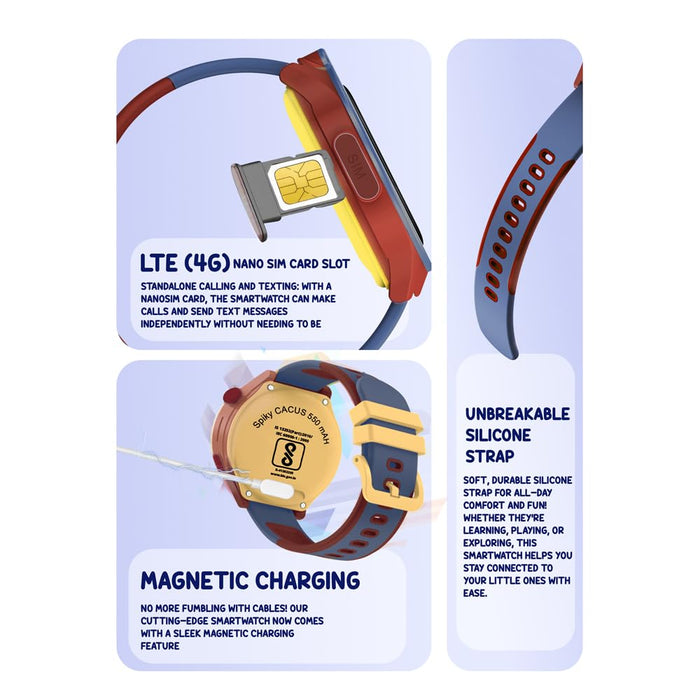 Spiky Cacus 4g Video & Voice Calling Smartwatch with GPS-Novelty Toys-Spiky-Toycra