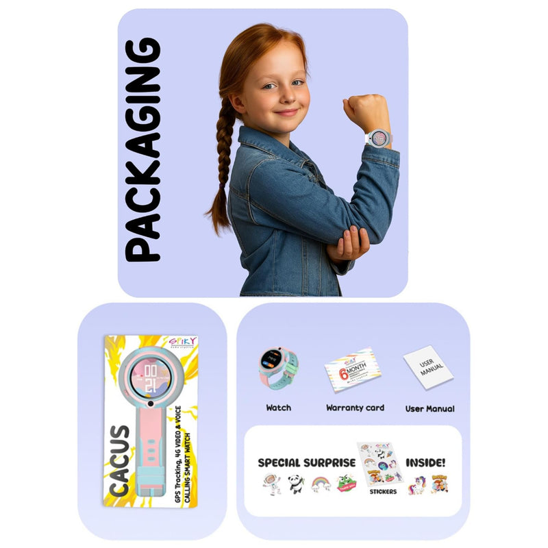 Spiky Cacus 4g Video & Voice Calling Smartwatch with GPS