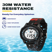 Spiky Colorful Adventure Printed Strap Digital Kids Watch