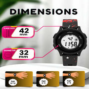 Spiky Colorful Adventure Printed Strap Digital Kids Watch